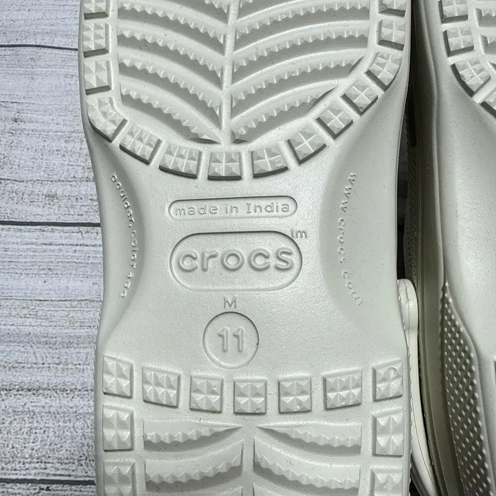 Cream colored crocs clogs us M11